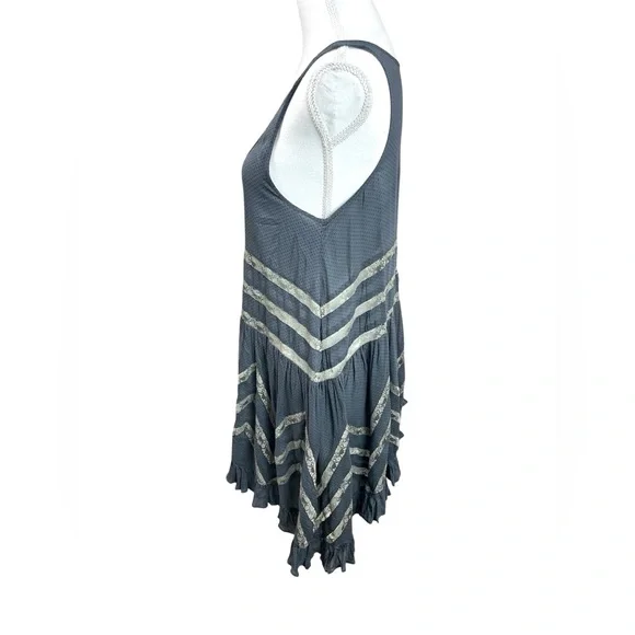 RARE ASO Violet Harmon Free People Voile Lace Polka Dot Trapeze Tank Top Dress - Picture 11 of 13